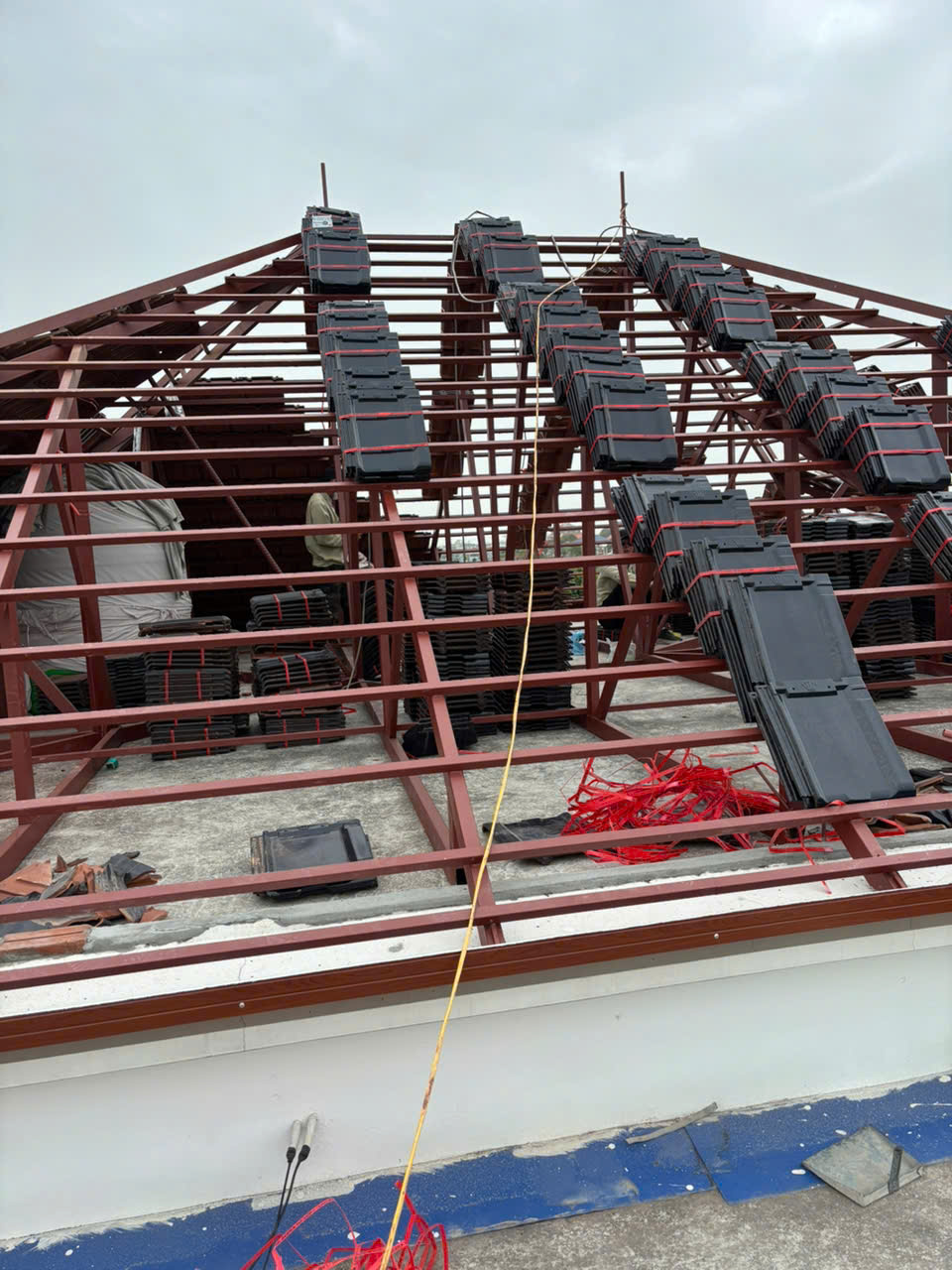 M&ocirc; h&igrave;nh kết cấu sắt th&eacute;p lợp ng&oacute;i tại Giao Thủy Nam Điinhj